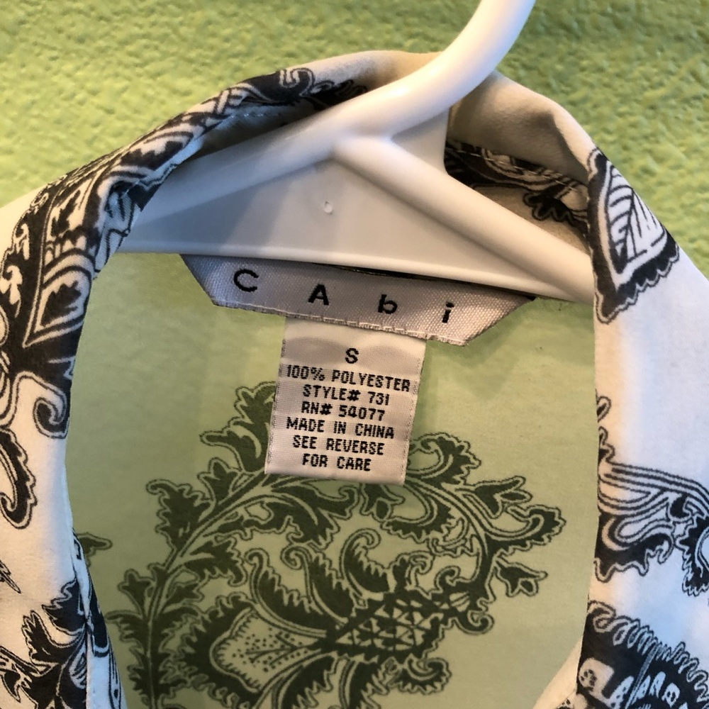 Vintage cabi sheer black & white blouse small